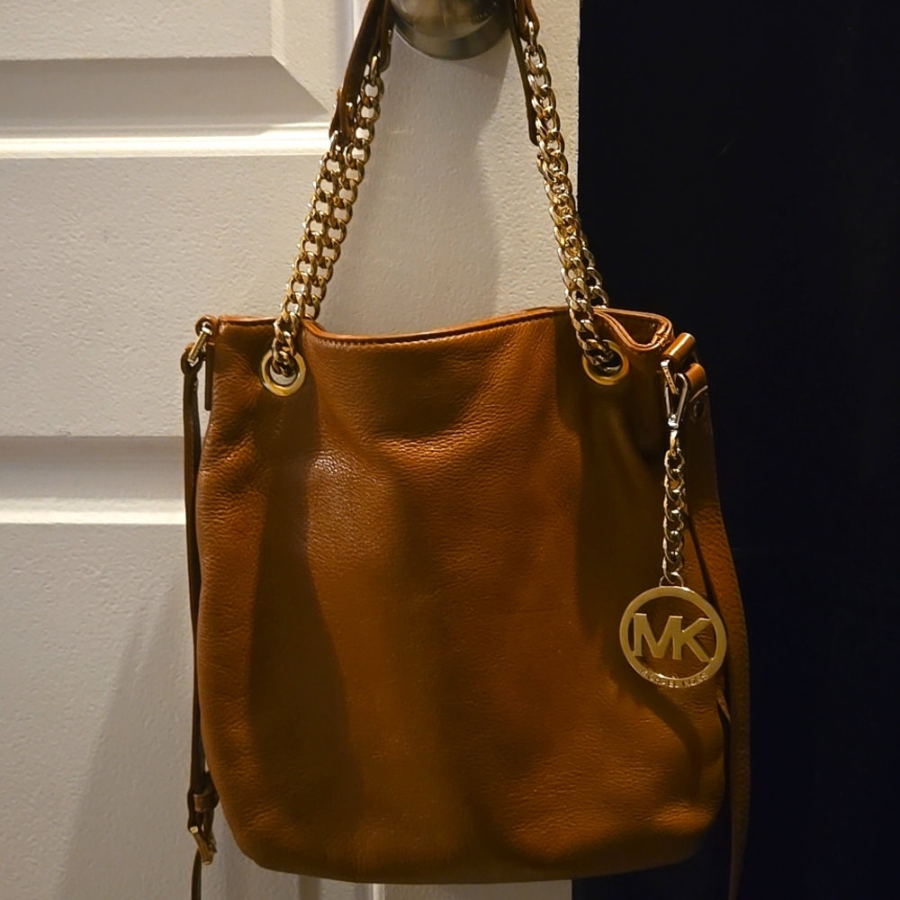 Michael Kors Tan Leather Chain Shoulder Bag